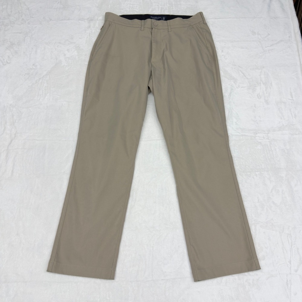 Abercrombie & Fitch Pants Mens 31x30 Tan Khaki Go To Straight Fit Stretch Casual